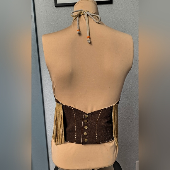 Brown suede halter top - Picture 2 of 3